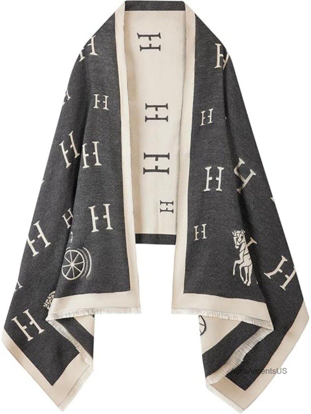 Reversible Pashmina Shawl Wrap for Women, Oversized Acrylic Scarf, Gift for Her